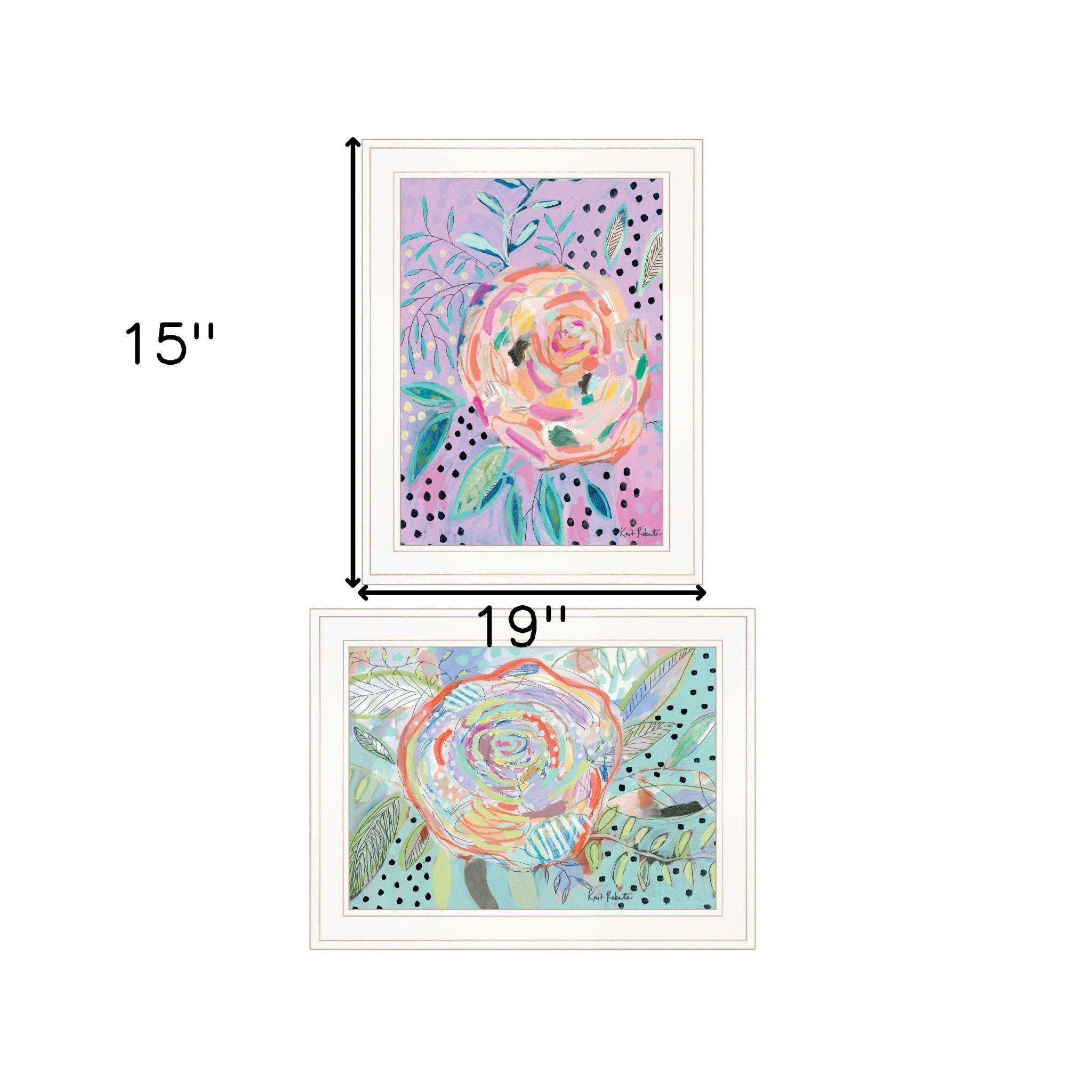 Set Of Two Bloom for Yourself 1 White Framed Print Wall Art - Homeroots - Flyclothing LLC