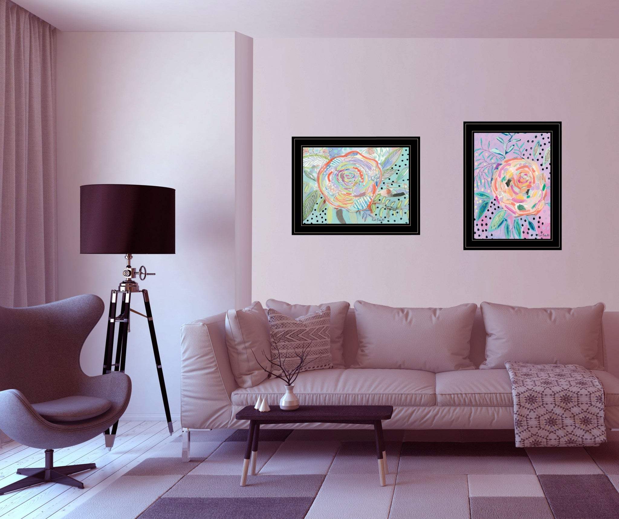 Set Of Two Bloom for Yourself 2 Black Framed Print Wall Art - Homeroots - Flyclothing LLC