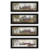 Set Of Four Seasons on the Farm Black Framed Print Wall Art - Homeroots - Flyclothing LLC