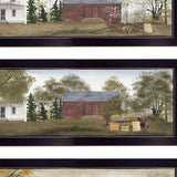Set Of Four Holiday Seasons on the Farm Black Framed Print Wall Art - Homeroots