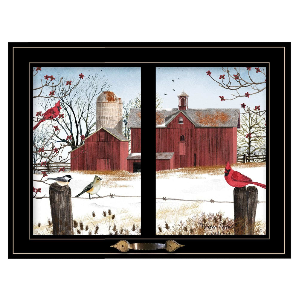 Winter Friends 6 Black Framed Print Wall Art - Homeroots - Flyclothing LLC