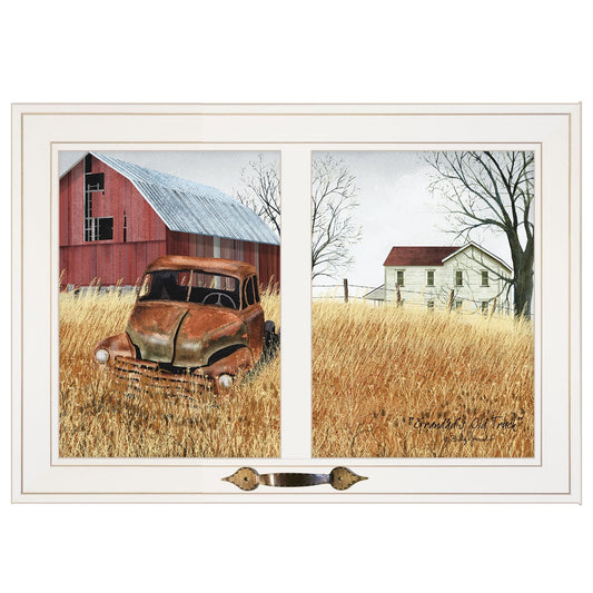 Granddads Old Truck 9 White Framed Print Wall Art - Homeroots
