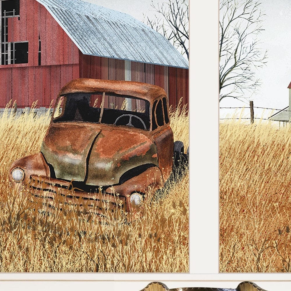 Granddads Old Truck 9 White Framed Print Wall Art - Homeroots
