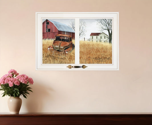 Granddads Old Truck 9 White Framed Print Wall Art - Homeroots