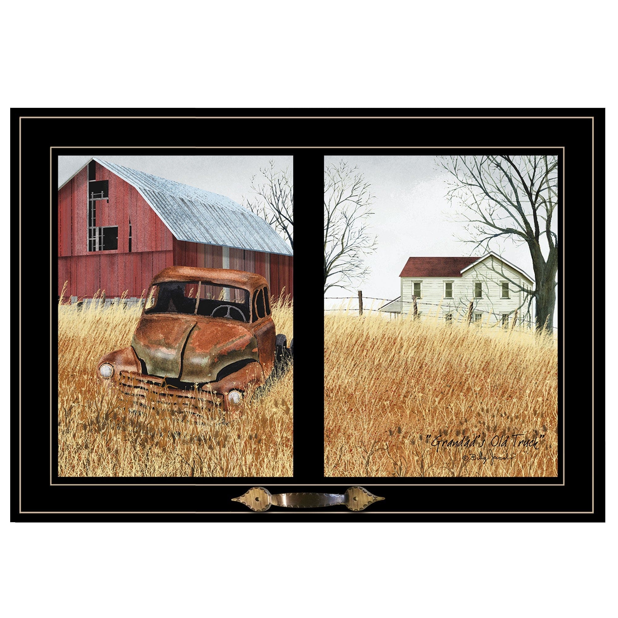 Granddads Old Truck 8 Black Framed Print Wall Art - Homeroots