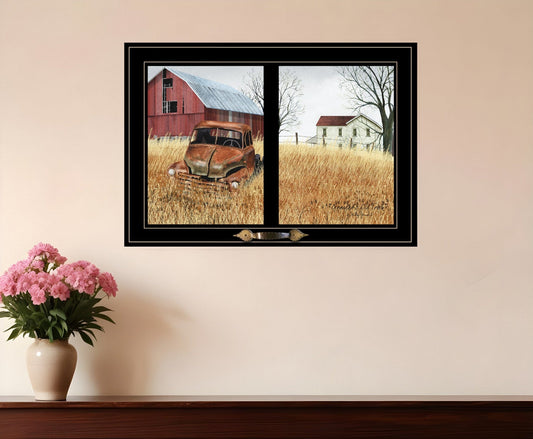 Granddads Old Truck 8 Black Framed Print Wall Art - Homeroots