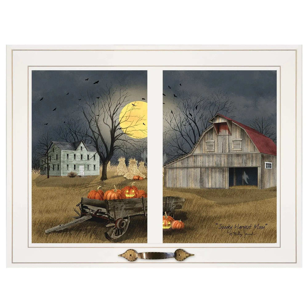 Spooky Harvest Moon 6 White Framed Print Kitchen Wall Art - Homeroots - Flyclothing LLC