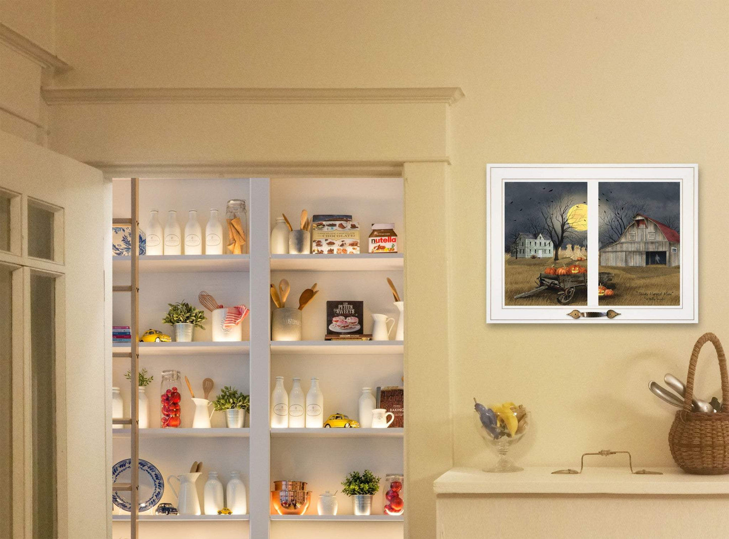 Spooky Harvest Moon 6 White Framed Print Kitchen Wall Art - Homeroots - Flyclothing LLC