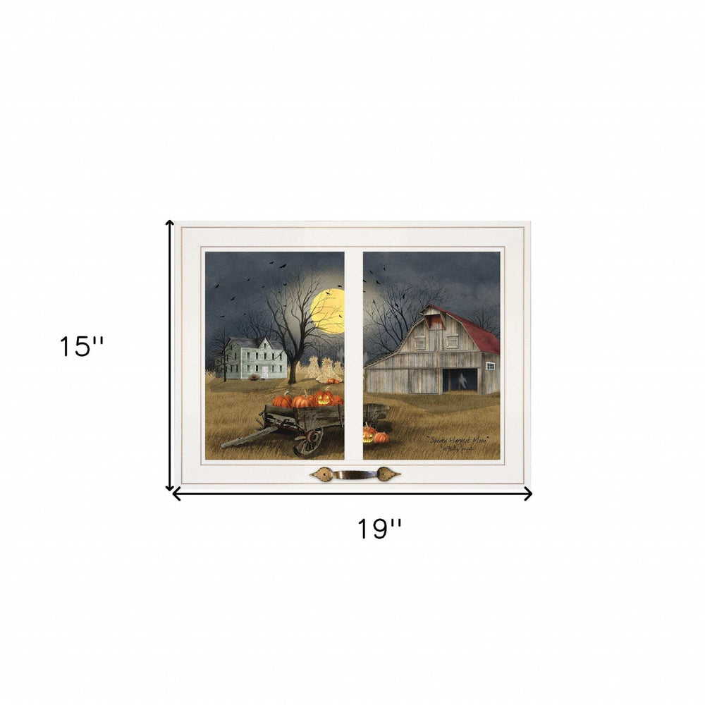 Spooky Harvest Moon 6 White Framed Print Kitchen Wall Art - Homeroots - Flyclothing LLC