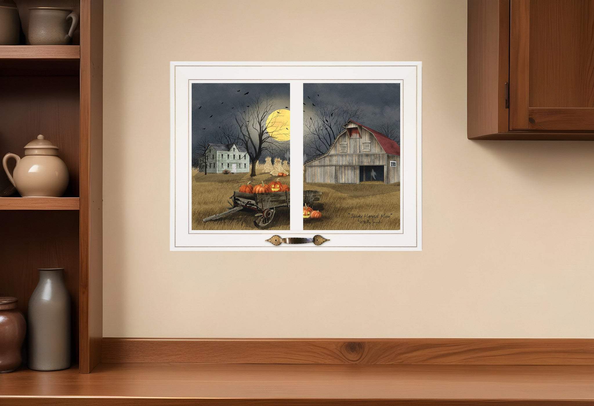 Spooky Harvest Moon 6 White Framed Print Kitchen Wall Art - Homeroots - Flyclothing LLC