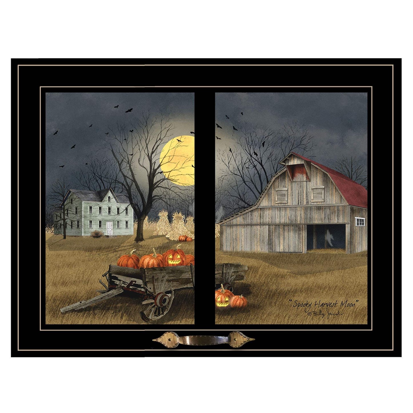 Spooky Harvest Moon 7 Black Framed Print Kitchen Wall Art - Homeroots - Flyclothing LLC