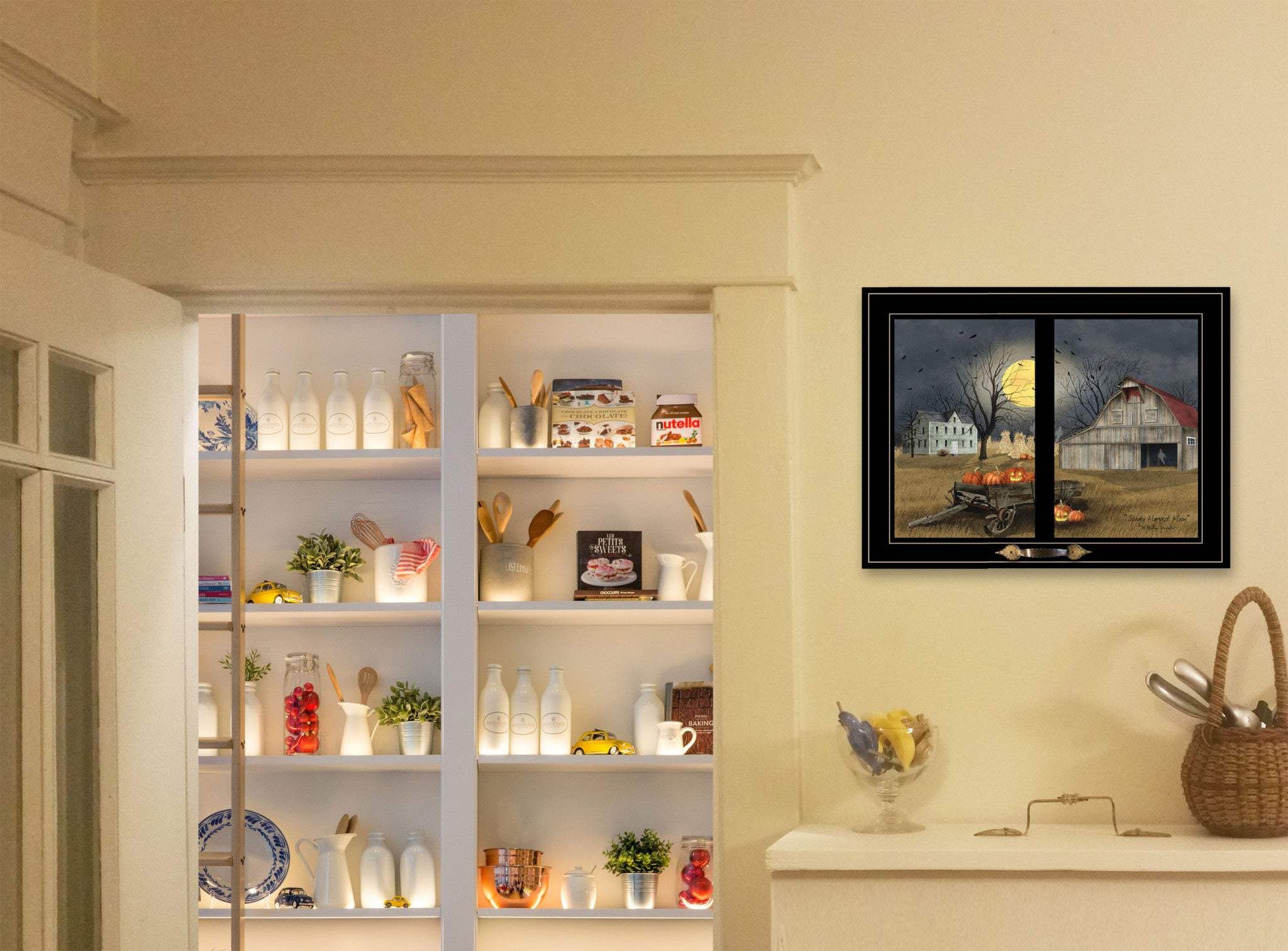 Spooky Harvest Moon 7 Black Framed Print Kitchen Wall Art - Homeroots - Flyclothing LLC