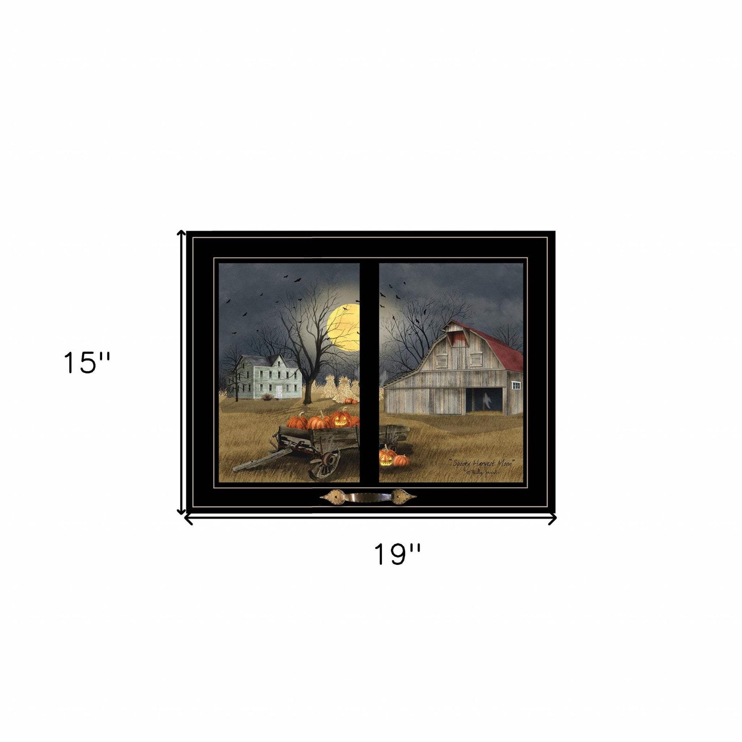 Spooky Harvest Moon 7 Black Framed Print Kitchen Wall Art - Homeroots - Flyclothing LLC