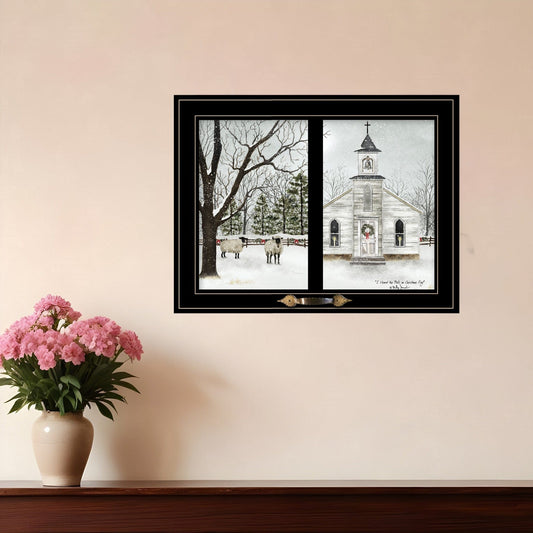 I Heard the Bells on Christmas Day 2 Black Framed Print Wall Art - Homeroots
