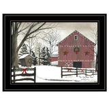 Christmas Barn 2 Black Framed Print Wall Art - Homeroots