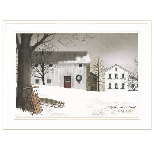Christmas Time is coming 1 White Framed Print Wall Art - Homeroots