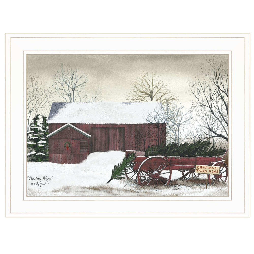 Christmas Wagon 1 White Framed Print Wall Art - Homeroots - Flyclothing LLC