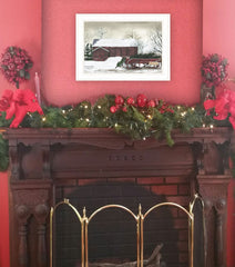 Christmas Wagon 1 White Framed Print Wall Art - Homeroots