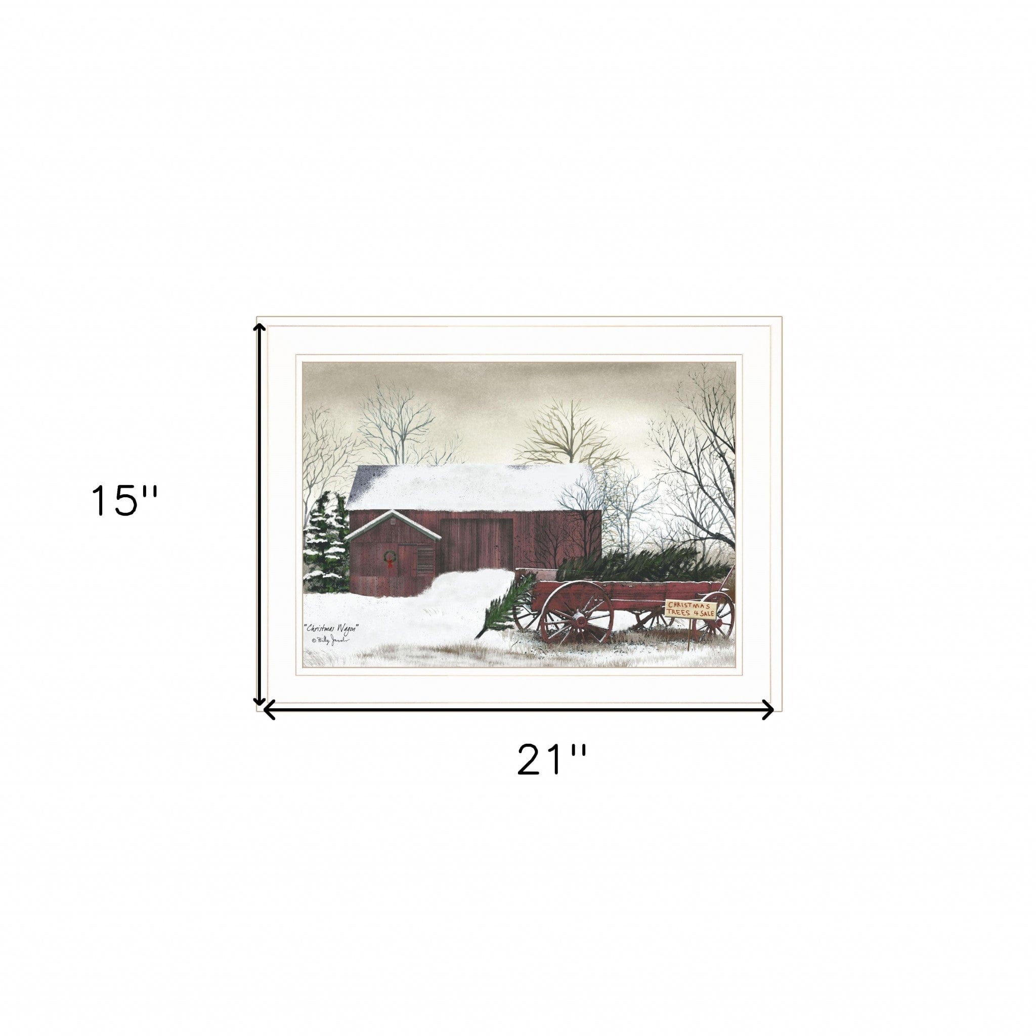 Christmas Wagon 1 White Framed Print Wall Art - Homeroots