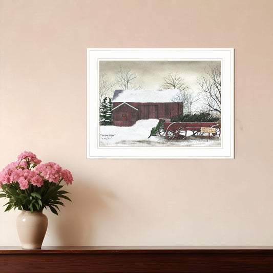 Christmas Wagon 1 White Framed Print Wall Art - Homeroots