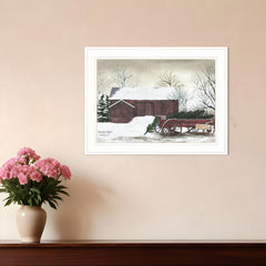 Christmas Wagon 1 White Framed Print Wall Art - Homeroots