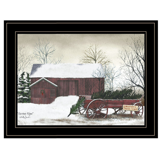 Christmas Wagon 2 Black Framed Print Wall Art - Homeroots