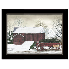 Christmas Wagon 2 Black Framed Print Wall Art - Homeroots