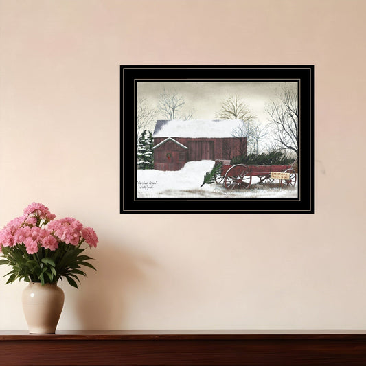 Christmas Wagon 2 Black Framed Print Wall Art - Homeroots
