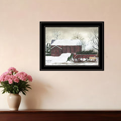 Christmas Wagon 2 Black Framed Print Wall Art - Homeroots