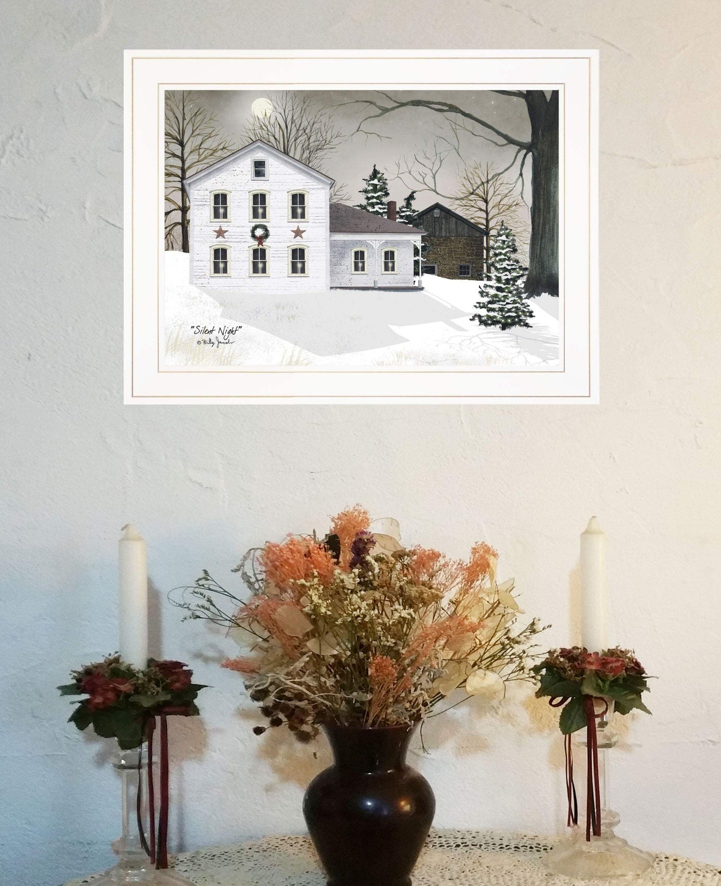 Silent Night 2 White Framed Print Wall Art - Homeroots - Flyclothing LLC