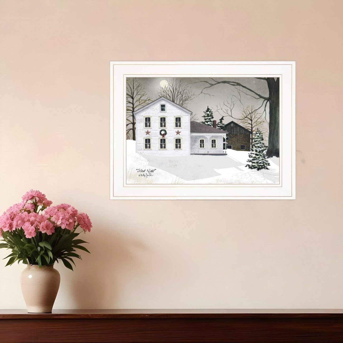 Silent Night 2 White Framed Print Wall Art - Homeroots - Flyclothing LLC