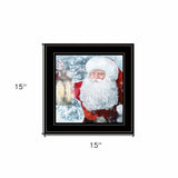 Santa with Lantern 2 Black Framed Print Wall Art - Homeroots - Flyclothing LLC