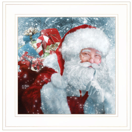 Santa with Presents 1 White Framed Print Wall Art - Homeroots