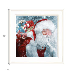 Santa with Presents 1 White Framed Print Wall Art - Homeroots