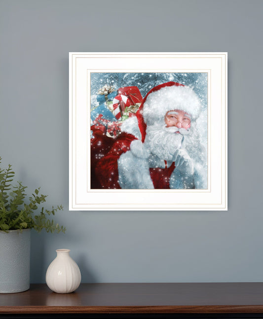 Santa with Presents 1 White Framed Print Wall Art - Homeroots
