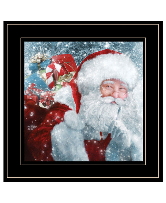 Santa with Presents 2 Black Framed Print Wall Art - Homeroots