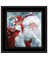 Santa with Presents 2 Black Framed Print Wall Art - Homeroots