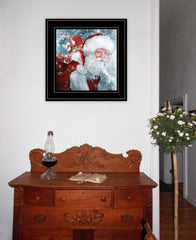 Santa with Presents 2 Black Framed Print Wall Art - Homeroots