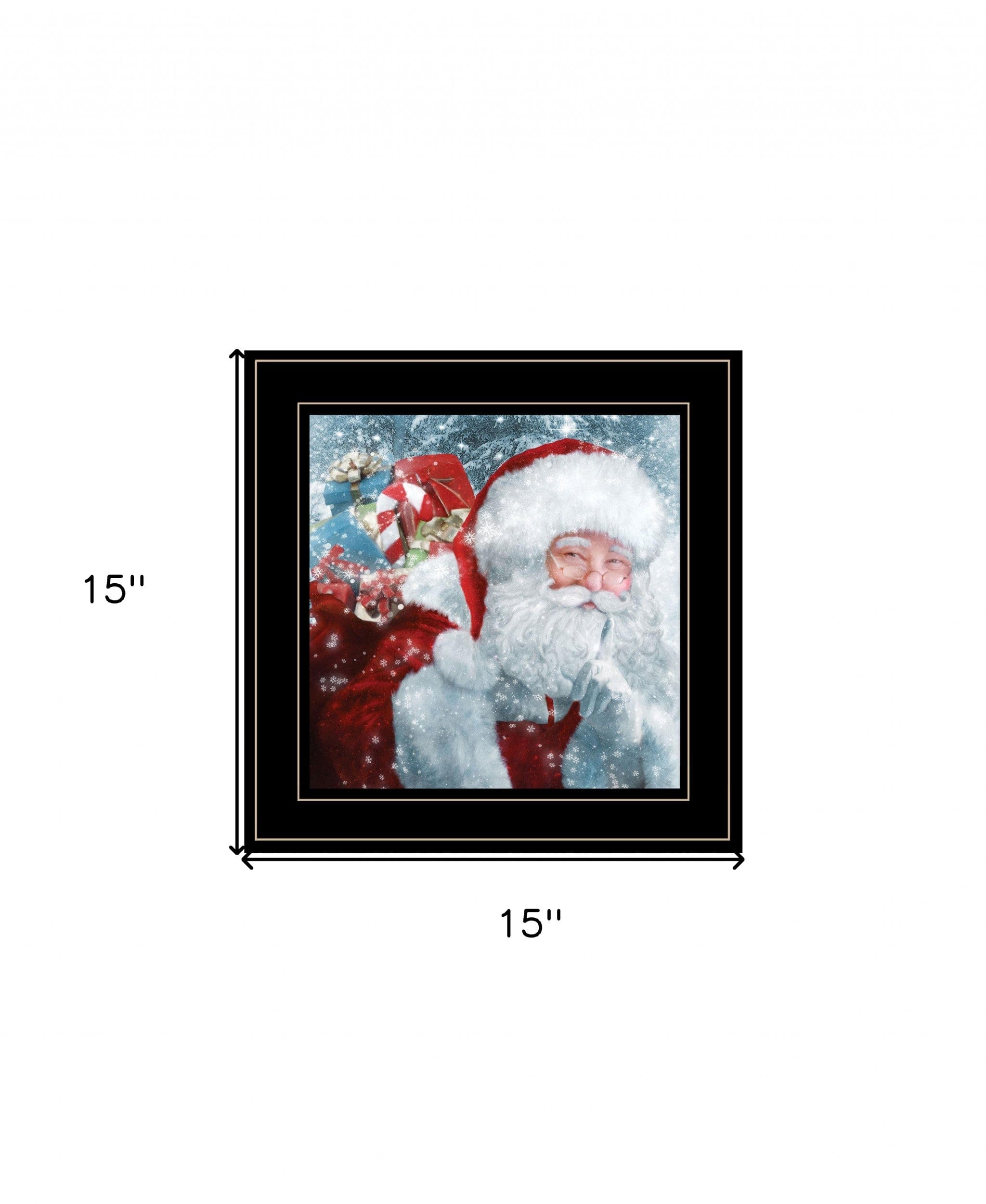 Santa with Presents 2 Black Framed Print Wall Art - Homeroots