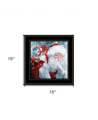 Santa with Presents 2 Black Framed Print Wall Art - Homeroots