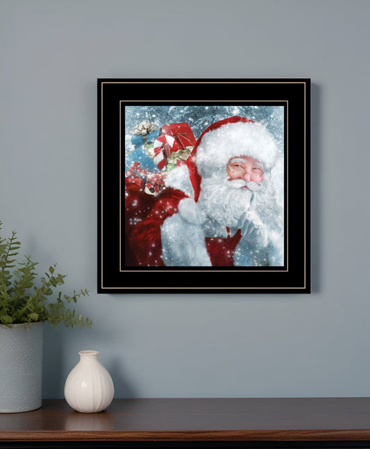 Santa with Presents 2 Black Framed Print Wall Art - Homeroots