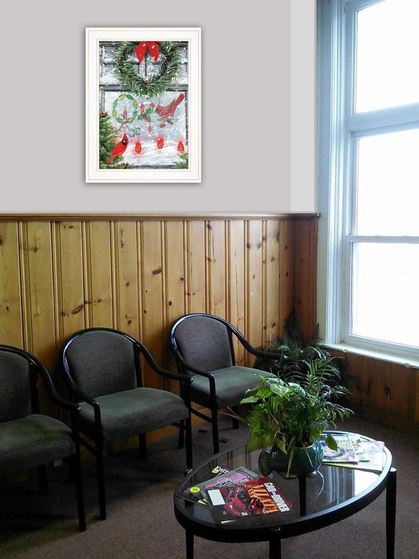 Christmas Peace 1 White Framed Print Wall Art - Homeroots - Flyclothing LLC