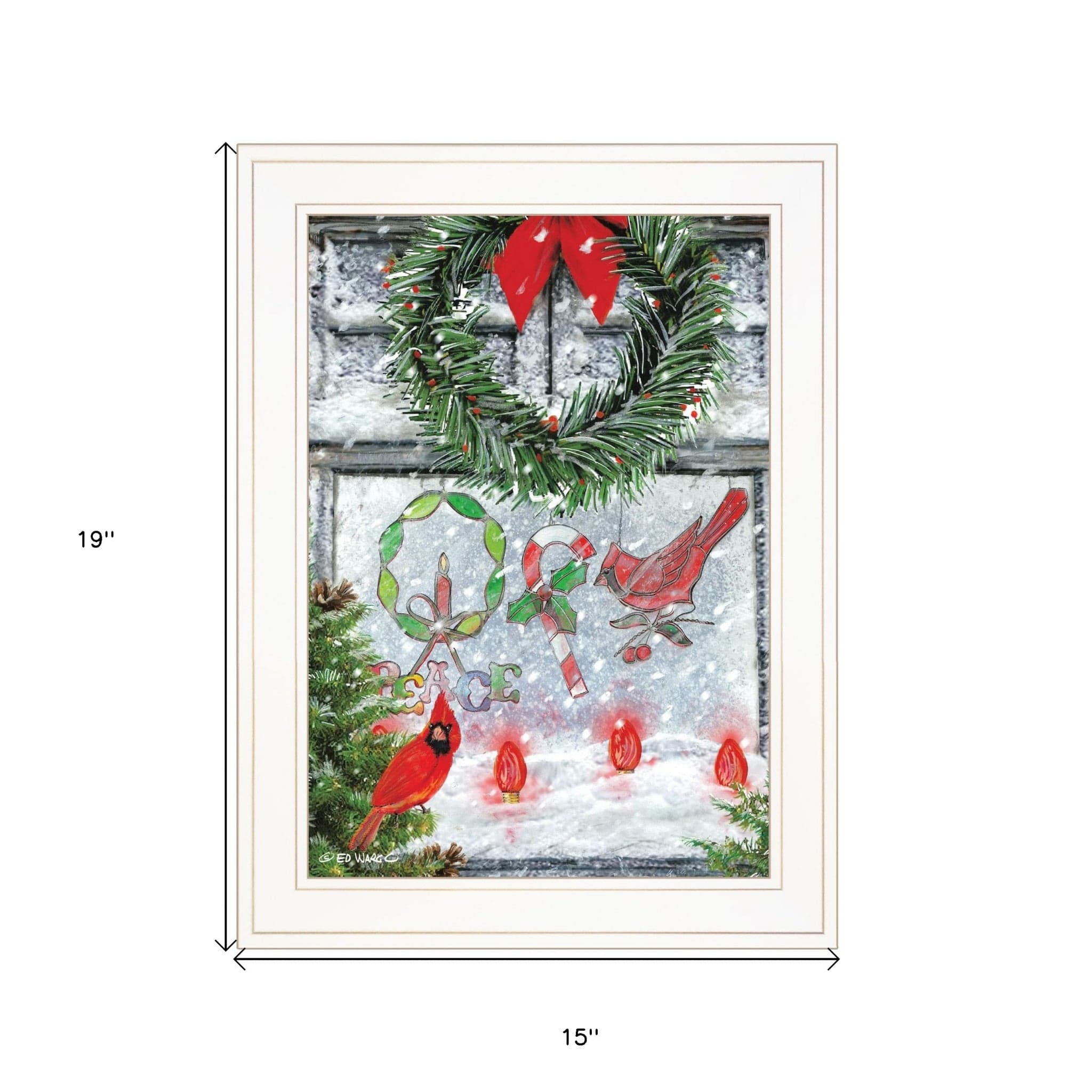 Christmas Peace 1 White Framed Print Wall Art - Homeroots