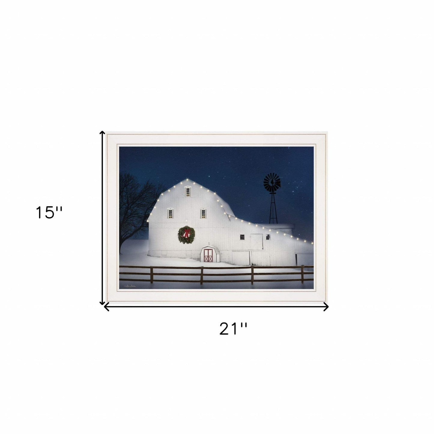 Christmas Starry Night 1 White Framed Print Wall Art - Homeroots - Flyclothing LLC