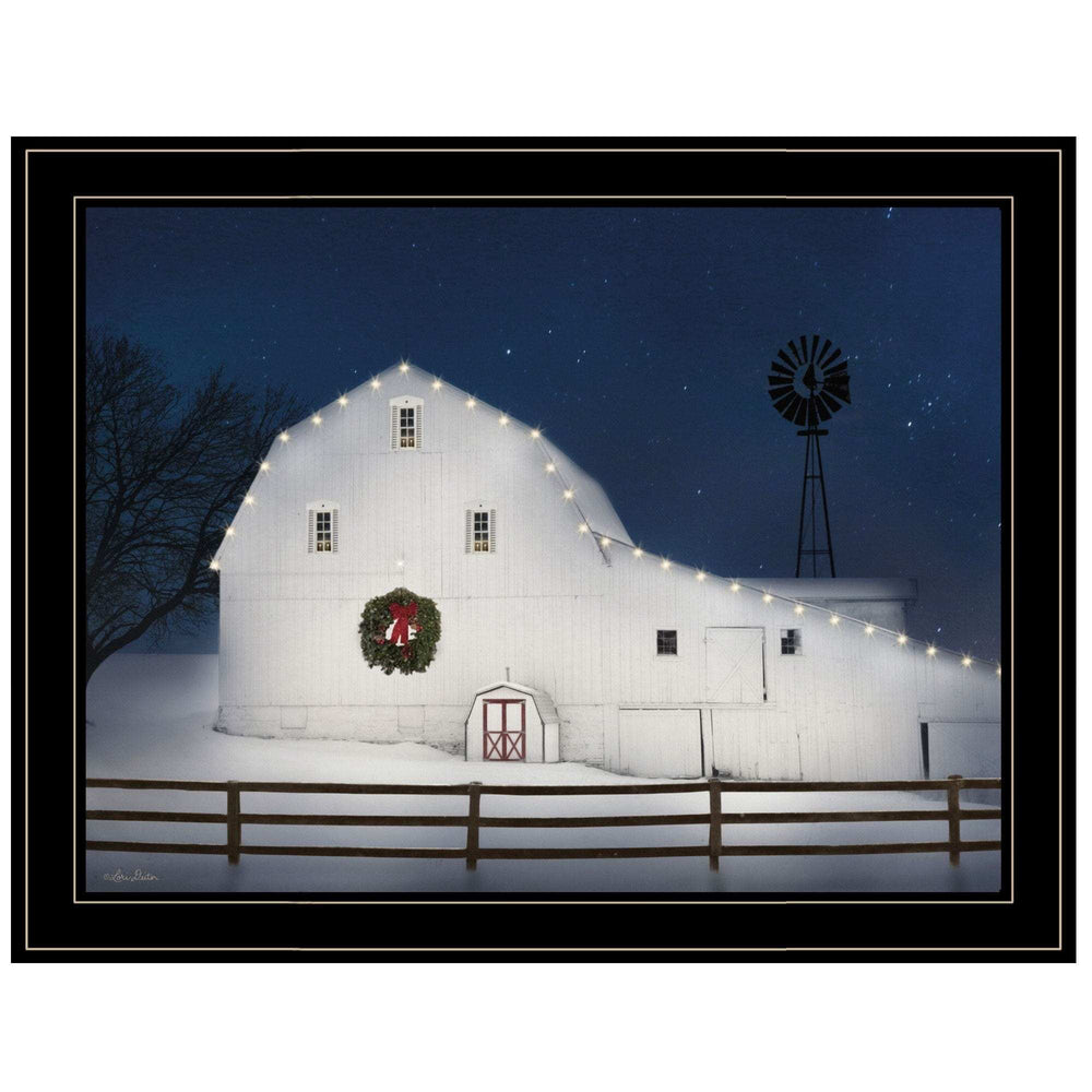 Christmas Starry Night 2 Black Framed Print Wall Art - Homeroots - Flyclothing LLC