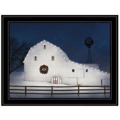 Christmas Starry Night 2 Black Framed Print Wall Art - Homeroots
