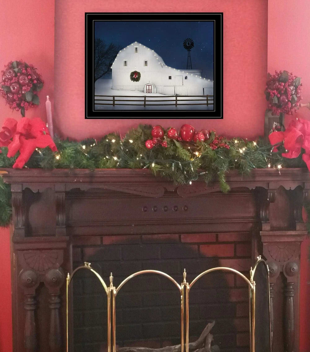 Christmas Starry Night 2 Black Framed Print Wall Art - Homeroots - Flyclothing LLC