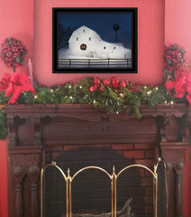 Christmas Starry Night 2 Black Framed Print Wall Art - Homeroots