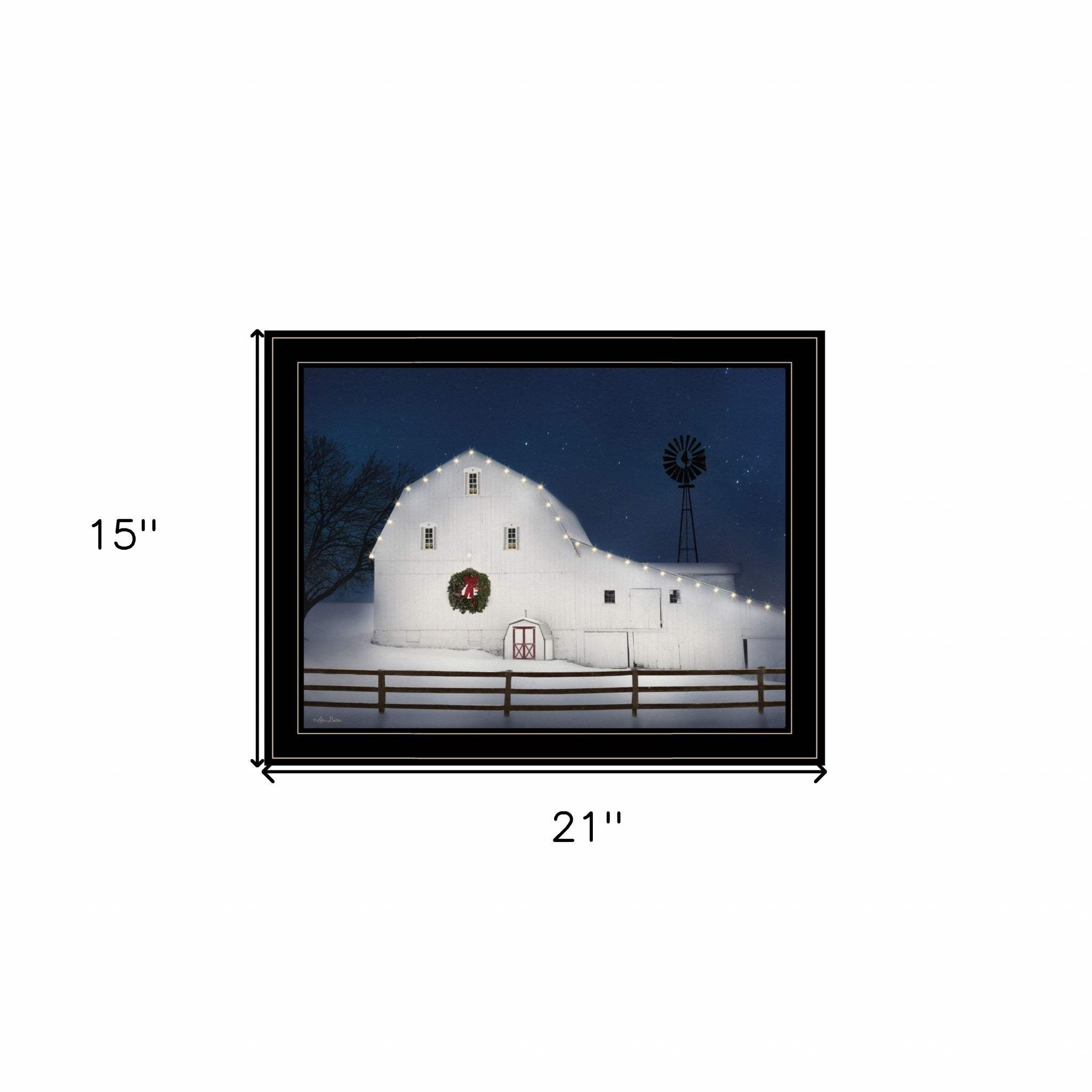 Christmas Starry Night 2 Black Framed Print Wall Art - Homeroots - Flyclothing LLC