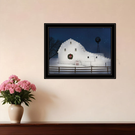 Christmas Starry Night 2 Black Framed Print Wall Art - Homeroots
